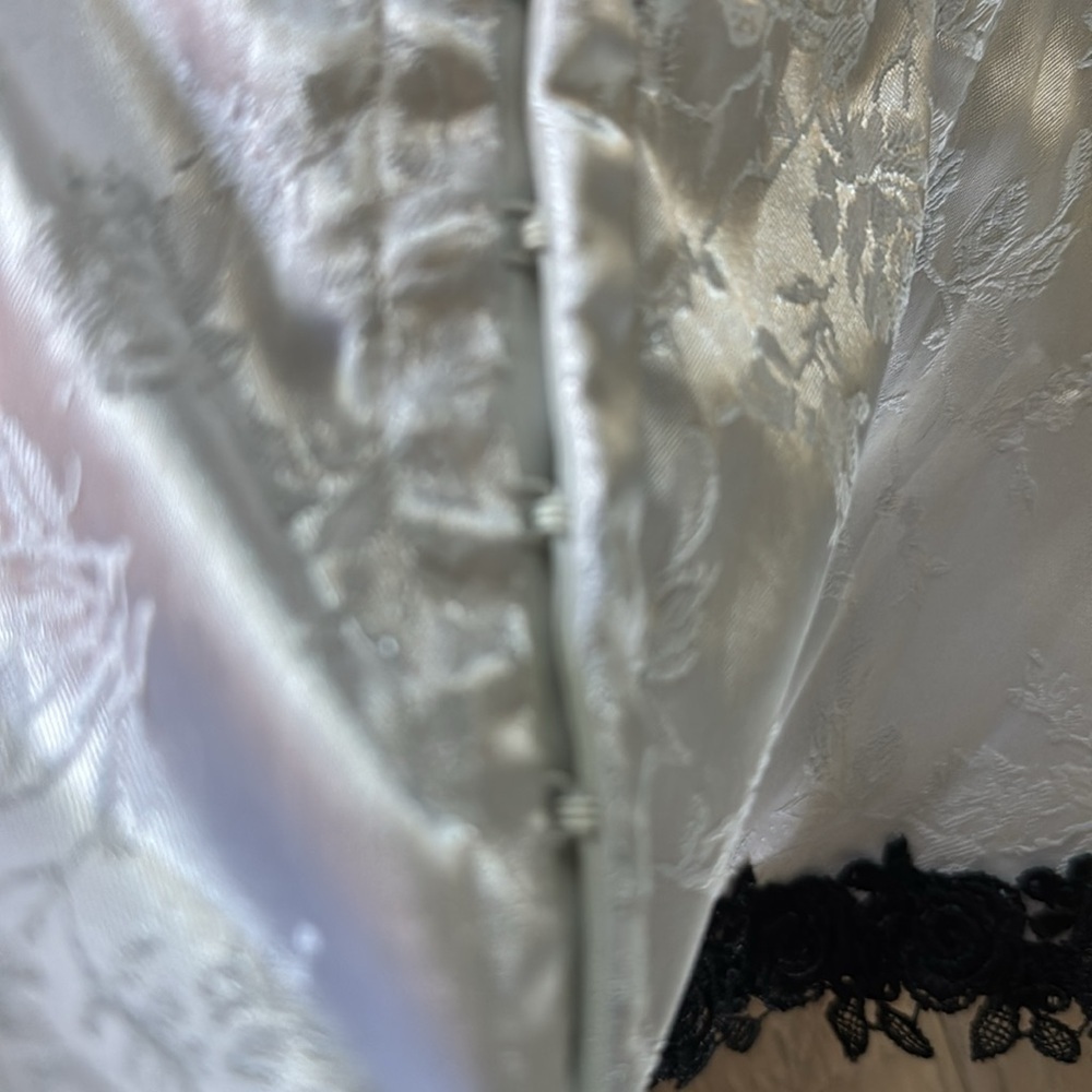 NWT Frederick’s of Hollywood Corset floral satin Lace Womens X C cup Fairy Core - Picture 5 of 10